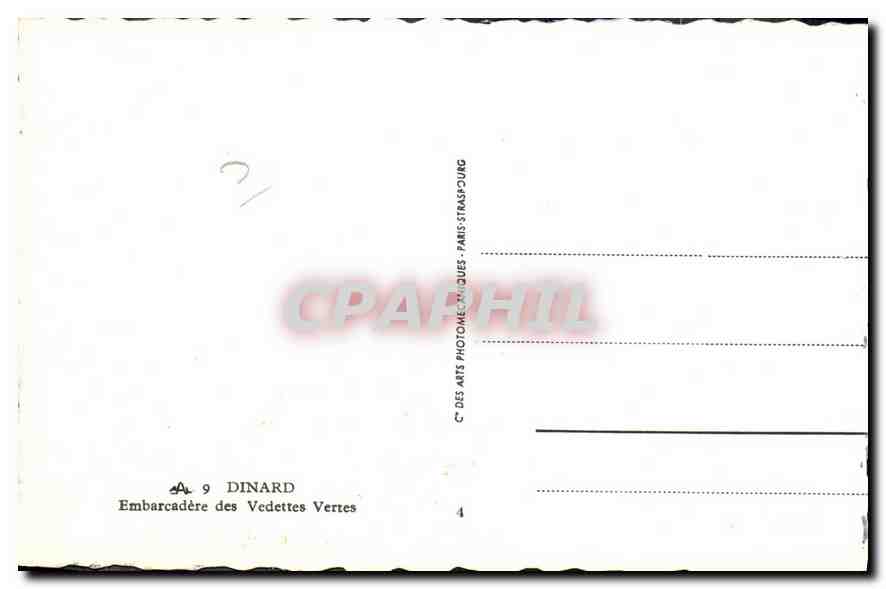 CPA Dinard Embarcadete des Vedettes Vertes  — Rückseite