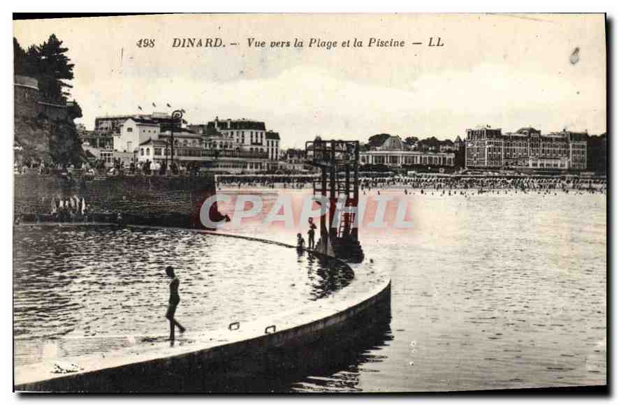 CPA Dinard Vue vers la Plage et la Piscine 