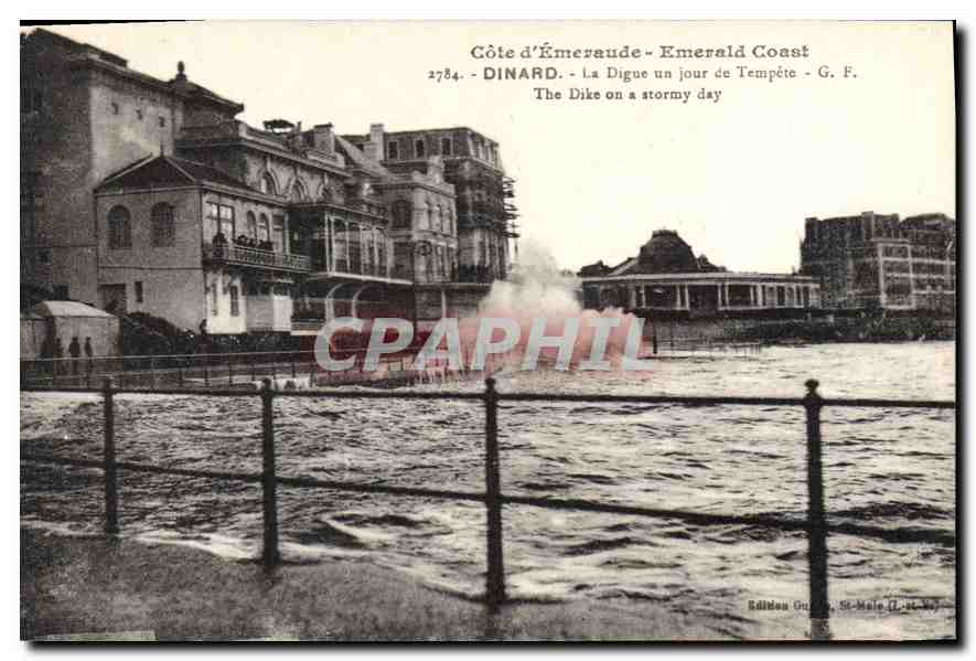 CPA Cote d'Emeraude Emerald Coast Dinard La Digue un jour de Tempete 
