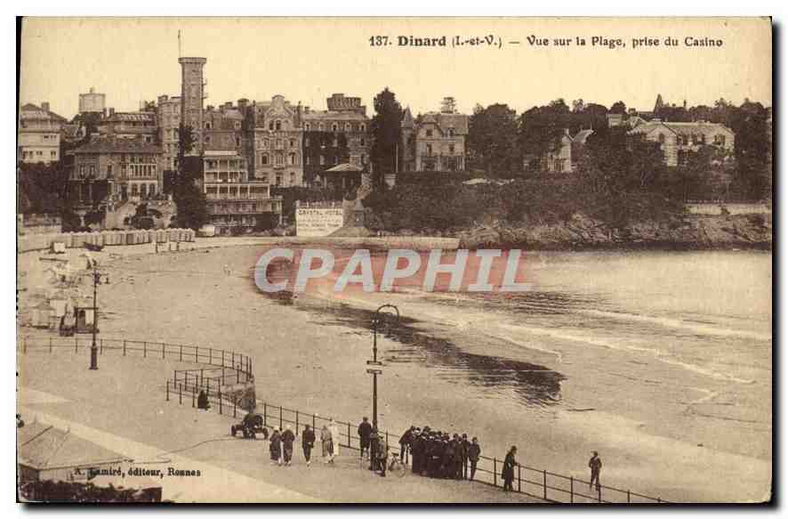 CPA Dinard L et V Vue sur la Plage prise du Casino 