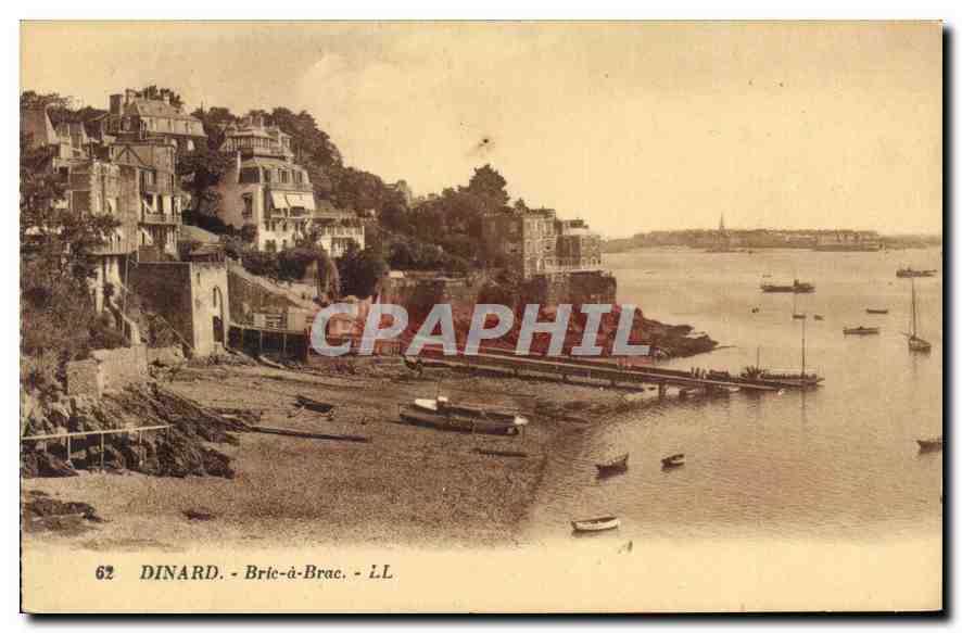 Dinard - Bric-à-Brac — vue du port et des maisons sur la falaise — L.L. n°62