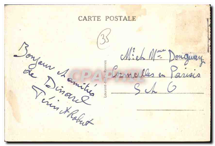 CPA Cote d'Emeraude Dinard Villas de la Malouini et Plage de Roche Pelee  — Rückseite