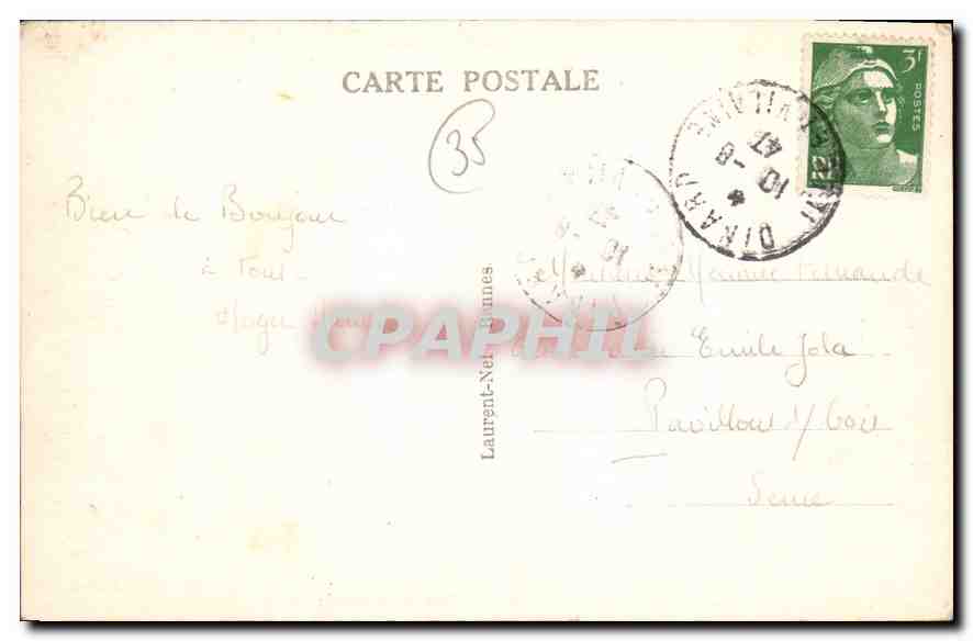 Dinard - Pointe du Moulinet — Côte d'Émeraude — éditeur Loïc, n° 1394 — Rückseite