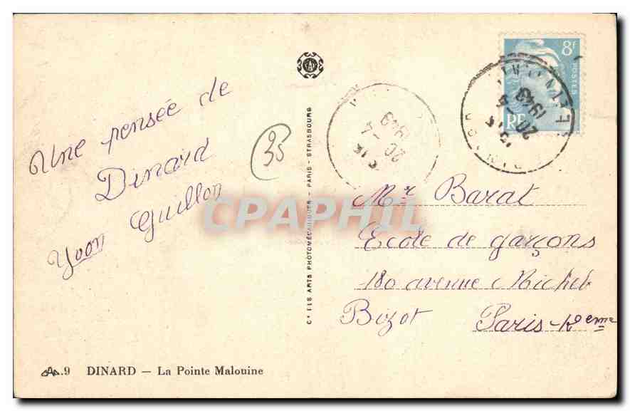 Dinard — La Pointe Malouine — C. 118 Ants Photogénique, Paris - Strasbourg — Reverso
