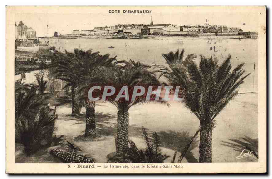 CPA Cote d'Emeraude Dinard La Palmerale dans le lointain Saint Malo 