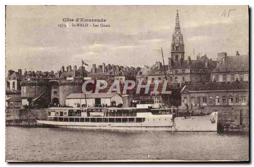 St-Malo - Les Quais — Côte d'Emeraude, éditeur inconnu, n° de série 45