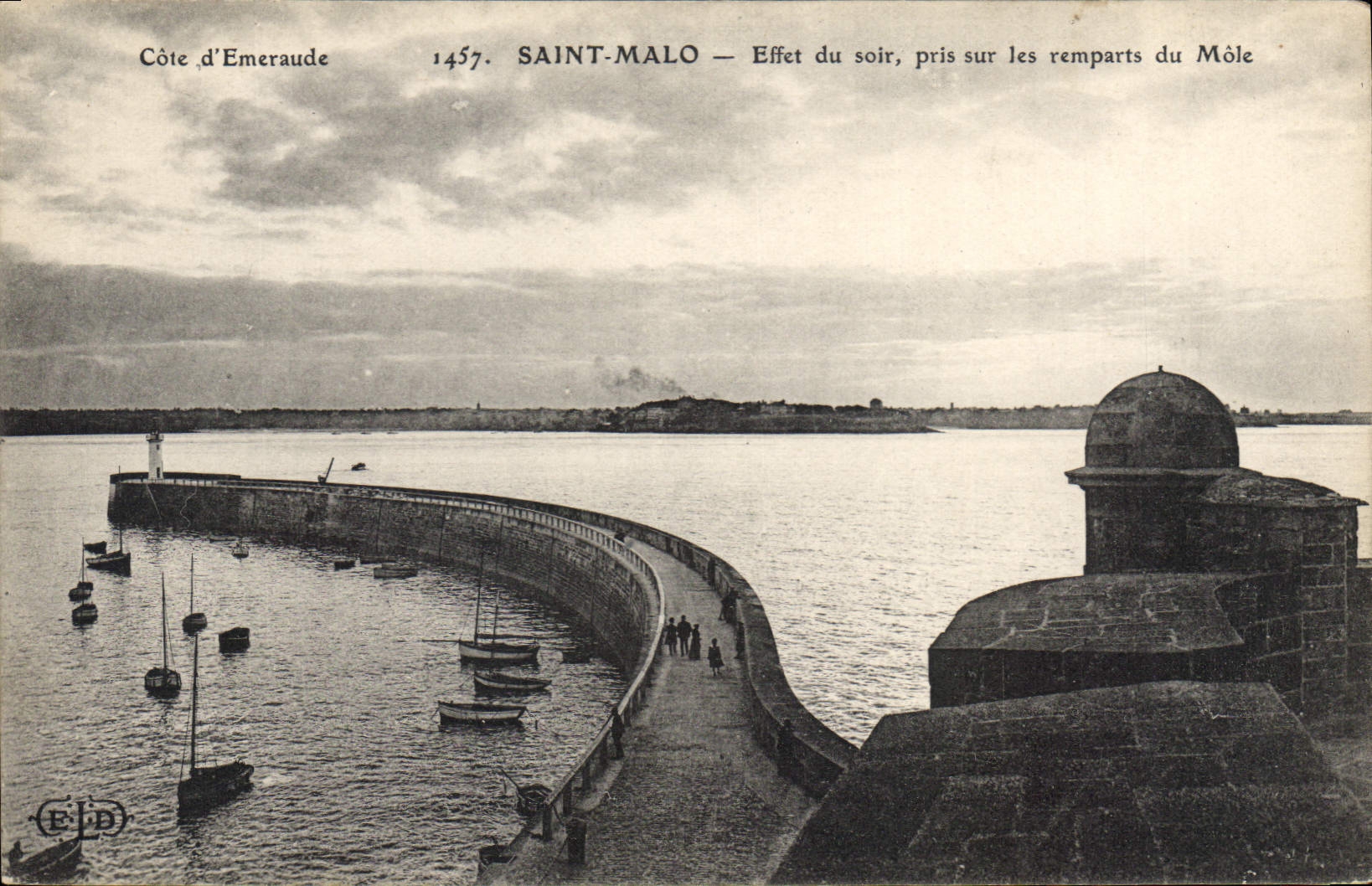 Saint-Malo — Effet du soir, pris sur les remparts du Môle — Côte d’Émeraude, n°1457