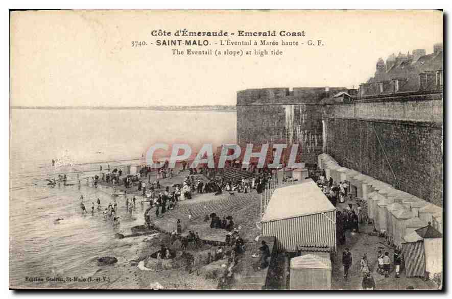 CPA Cote d'Emeraude Emerald Coast Saint Malo l'Eventail a Maree haute 