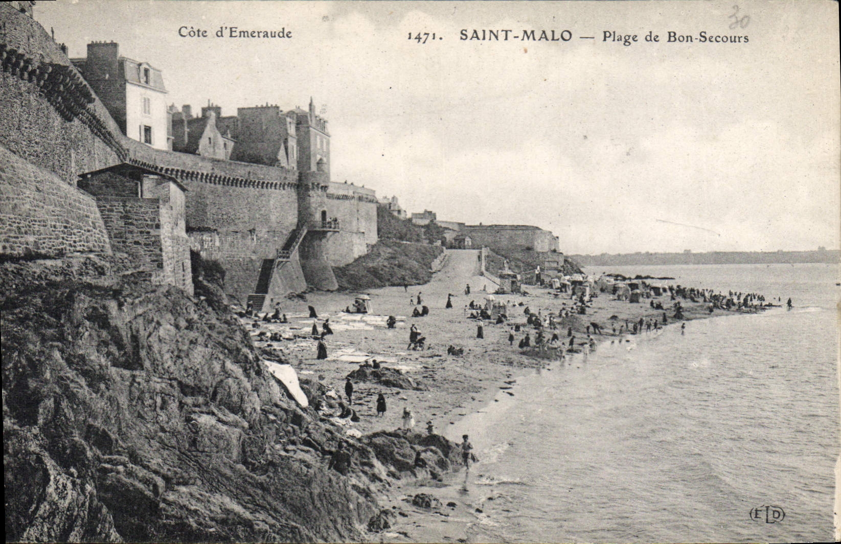 Saint-Malo — Plage de Bon-Secours — Côte d’Émeraude, éditeur ETD, n° 1471