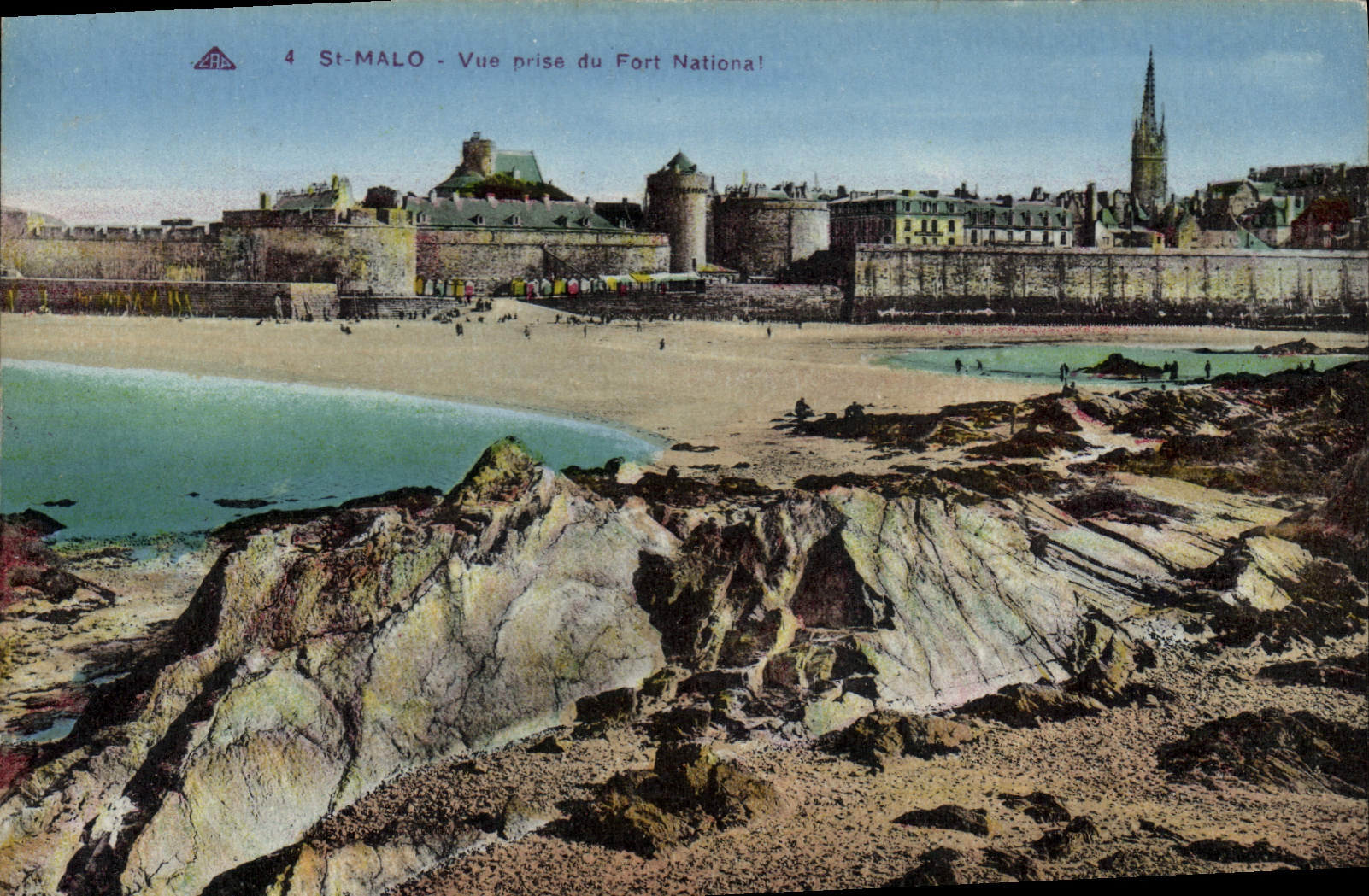St-Malo - Vue prise du Fort National — éditeur Cie des Arts Photomécanique, n°4