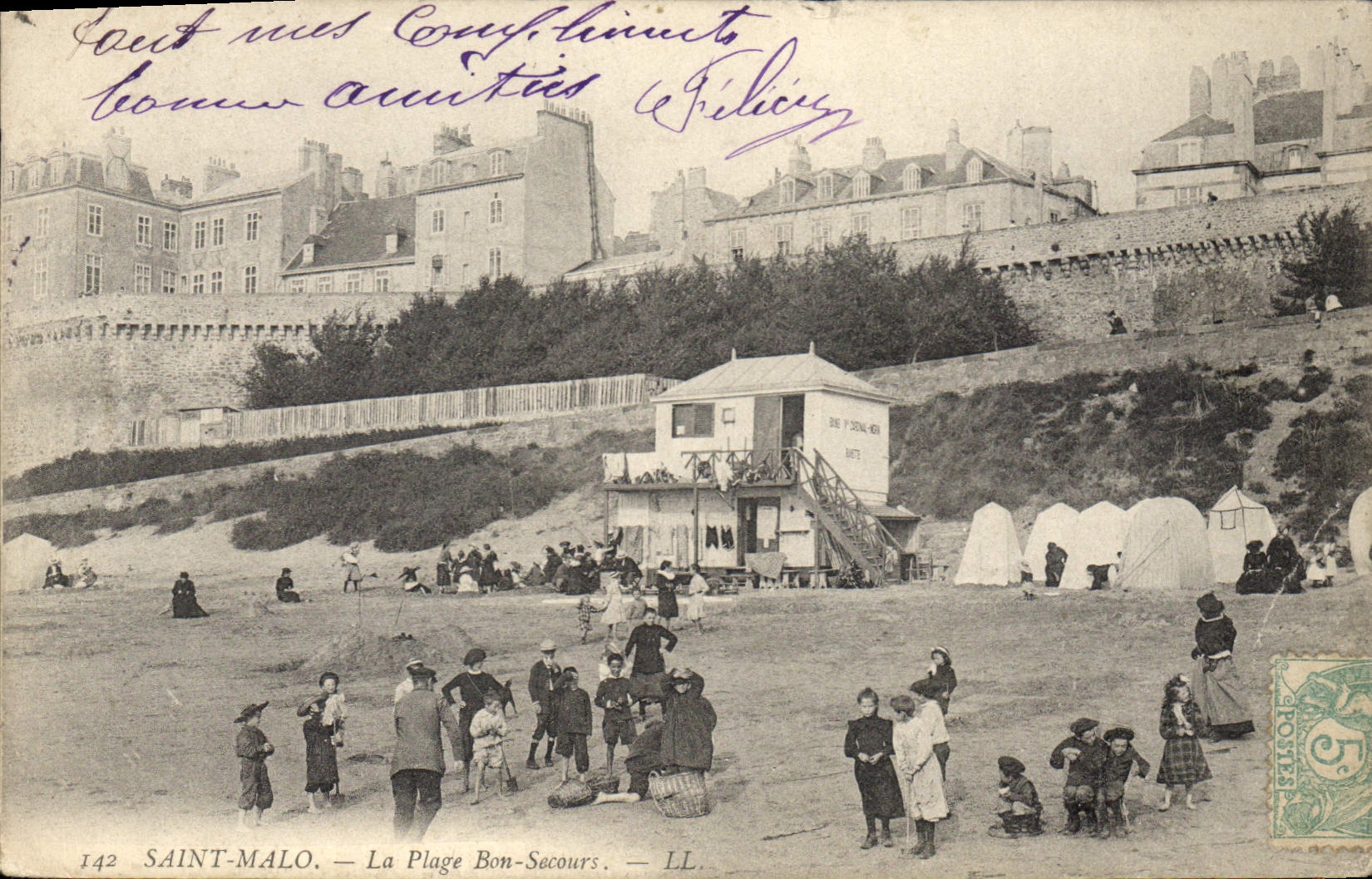 Saint-Malo — La Plage Bon-Secours — LL. N° 142