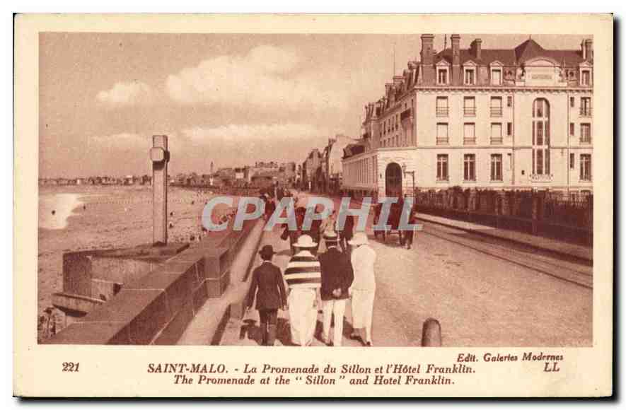 Saint-Malo - La Promenade du Sillon et l'Hôtel Franklin — Edit. Galeries Modernes LL, n°221