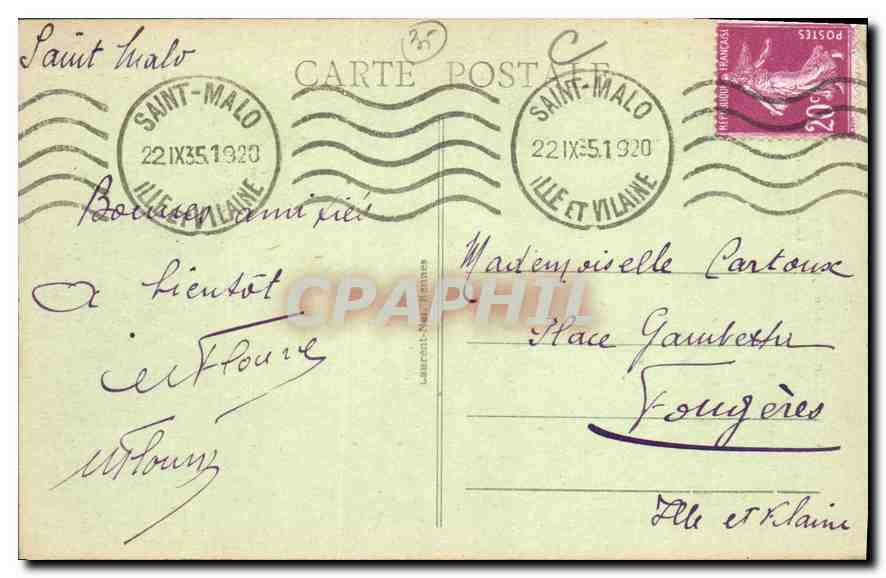 CPA Cote d'Emeraude Saint Malo La Grande Rue  — Verso