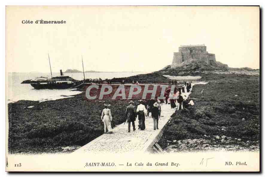 CPA Cote d'Emeraude Saint Malo La Cale du Grand Bey 