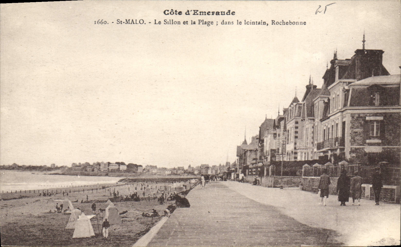 CPA Cote d'Emeraude Saint Malo  Le Silon et la Plage Rochebonne 