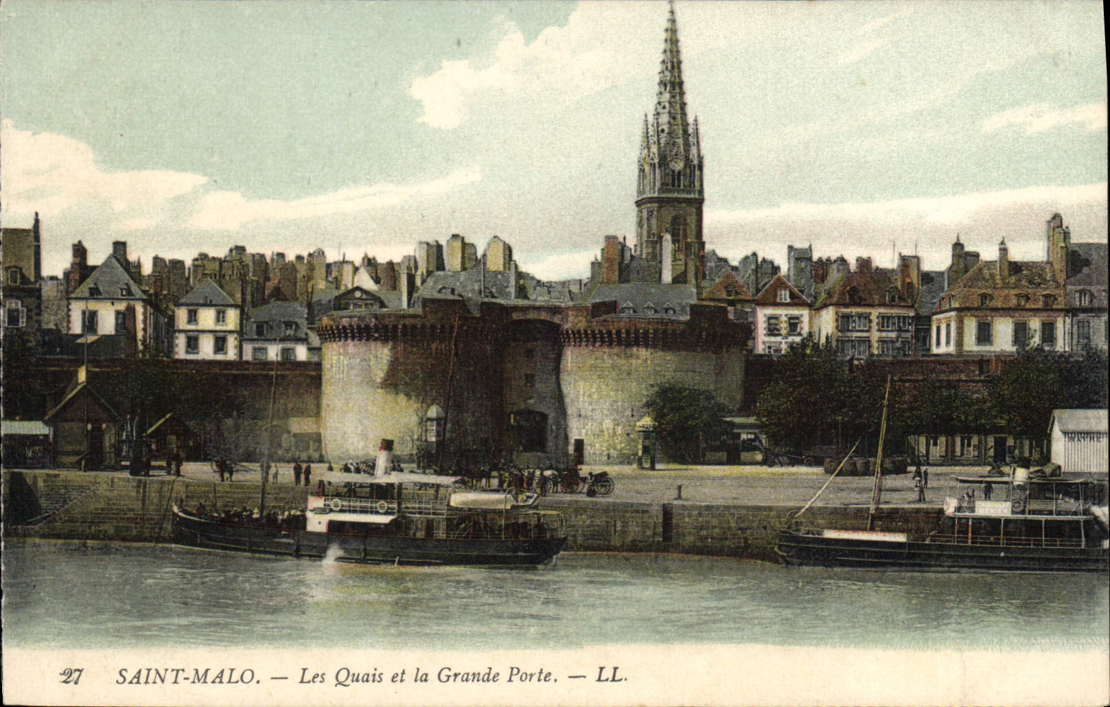 CPA Saint Malo Les Quais et la Grande Porte 