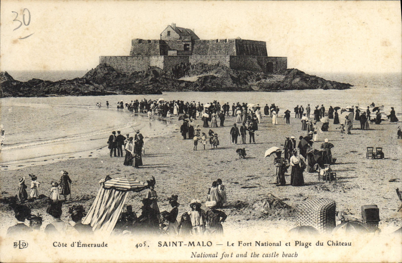 CPA Cote d'Emeraude Saint Malo Le Fort National et Plage du Chateau 
