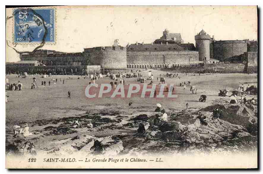 Saint-Malo — La Grande Plage et le Château — LL. — n°122