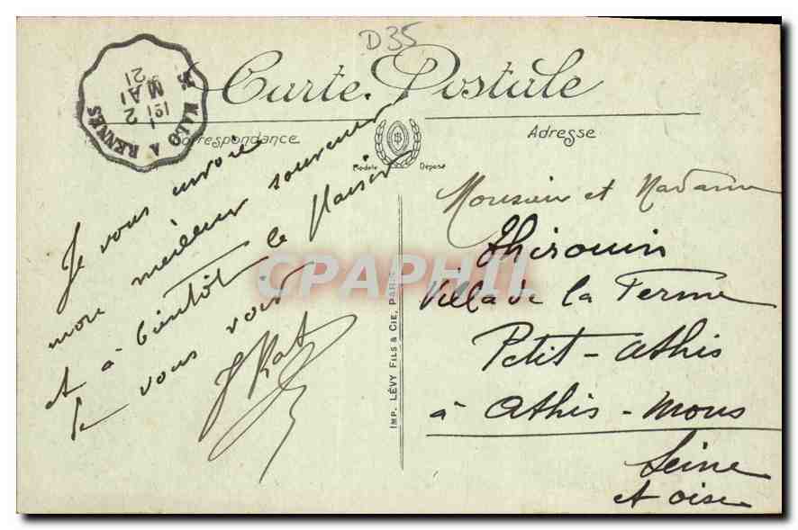 Saint-Malo — La Grande Plage et le Château — LL. — n°122 — Verso