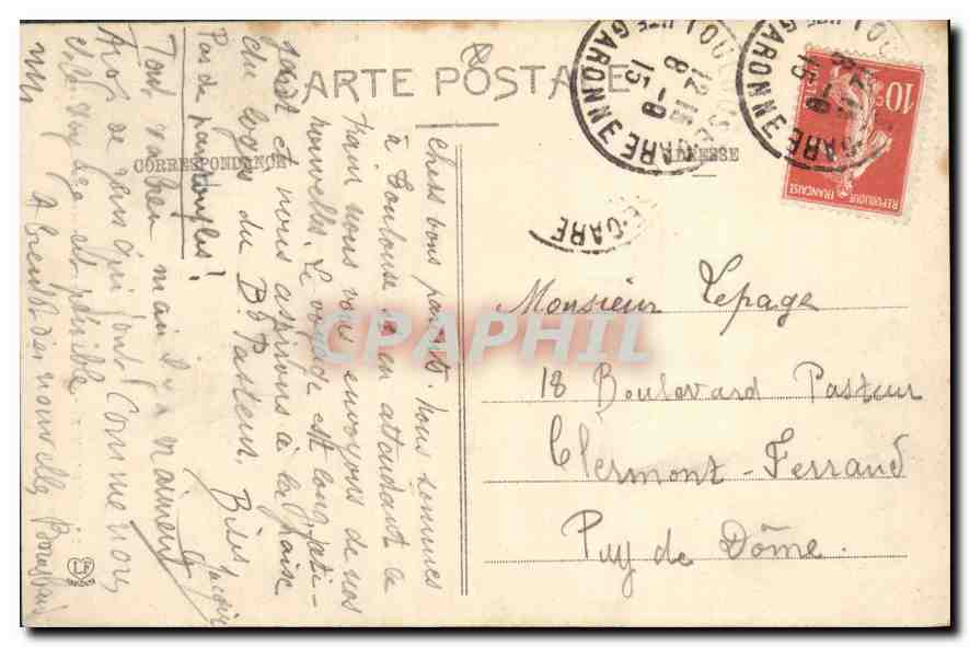 CPA Toulouse Cour de l'Hotel Meynier de Labordes — Rückseite