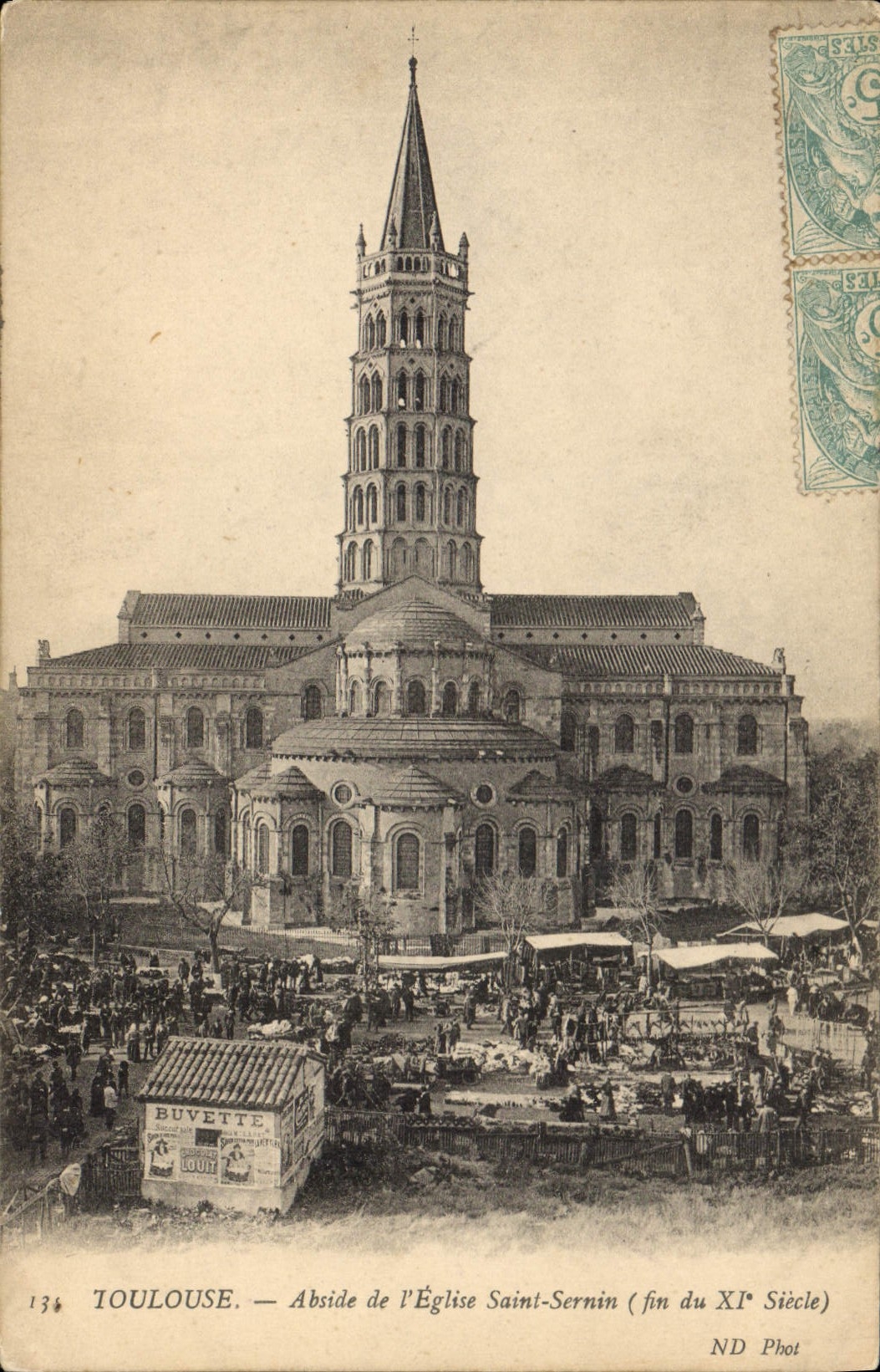 CPA Toulouse Abside de l'Eglise Saint Sernin 