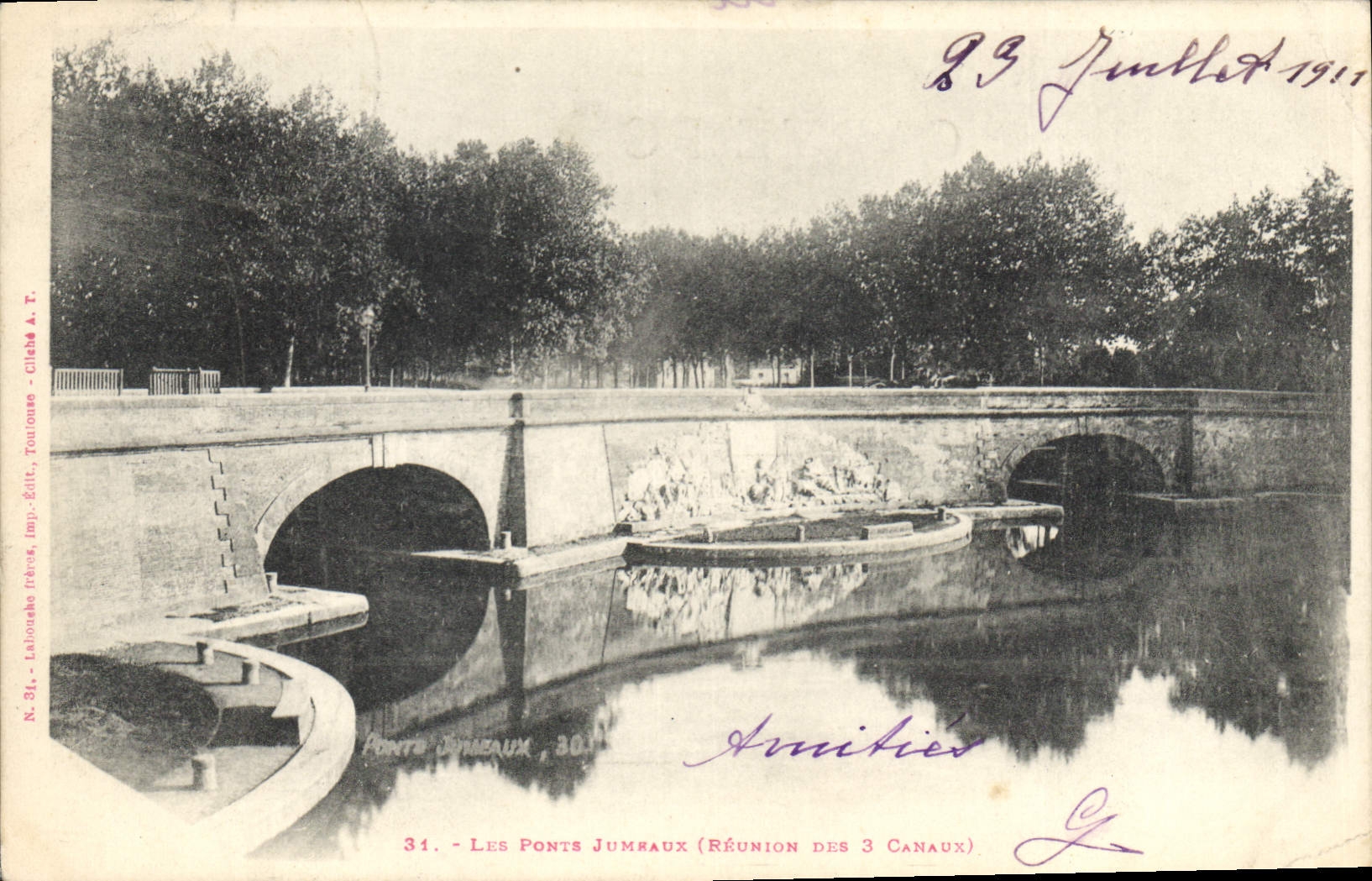 CPA Toulouse Les Ponts Jumeaux Reunion des 3 Canaux 