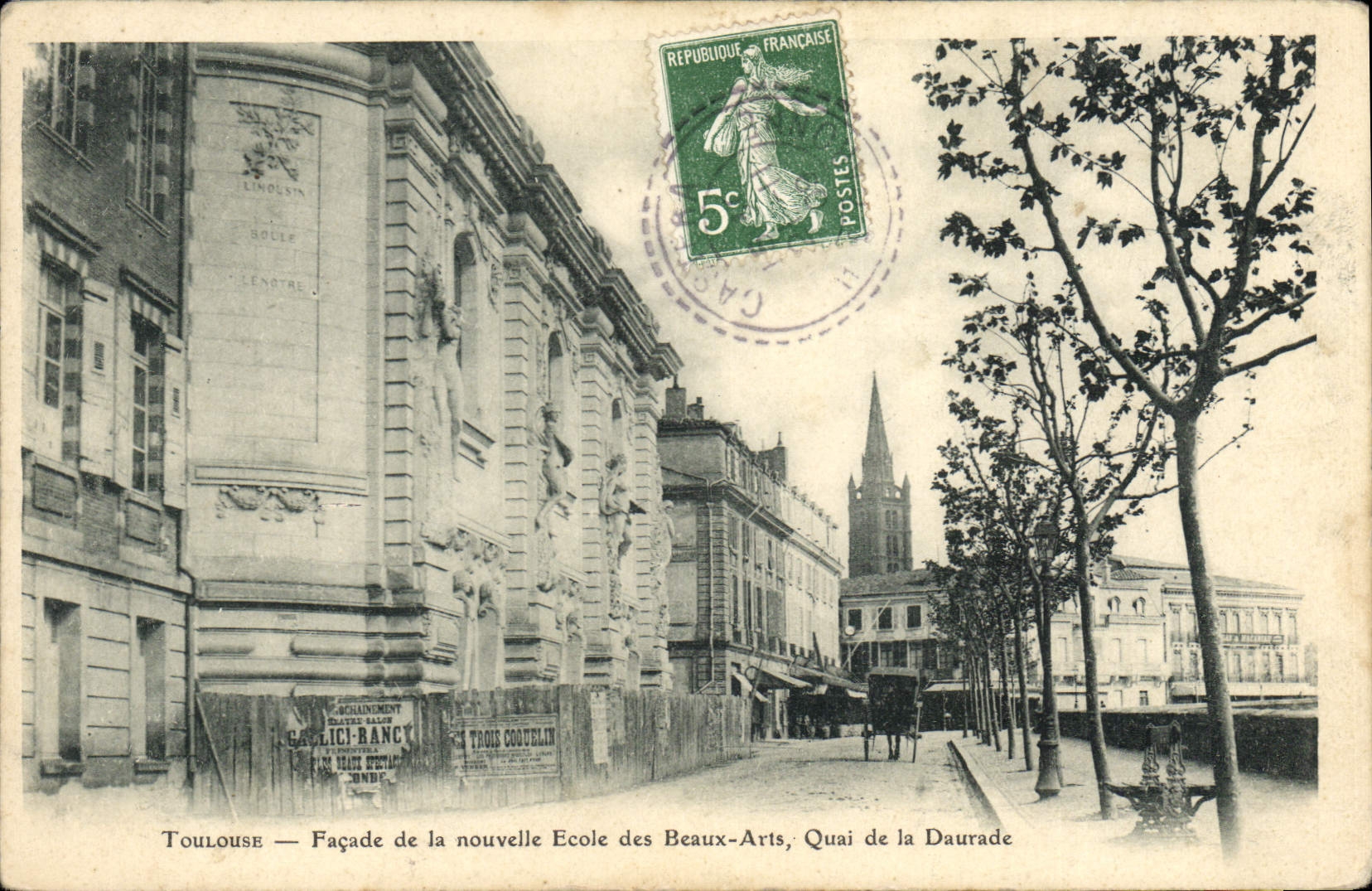 Toulouse — Façade de la nouvelle Ecole des Beaux-Arts, Quai de la Daurade — éditeur Gallici-Bancy