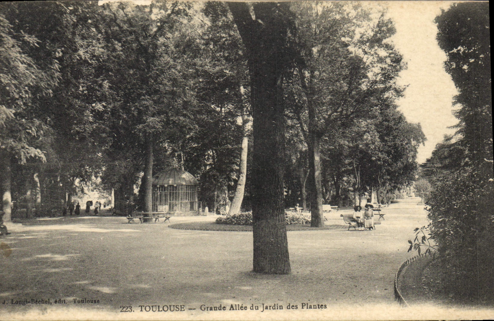 Toulouse — Grande Allée des Jardin des Plantes — J. Longri-Béchol, Verlag Toulouse, Nr. 223