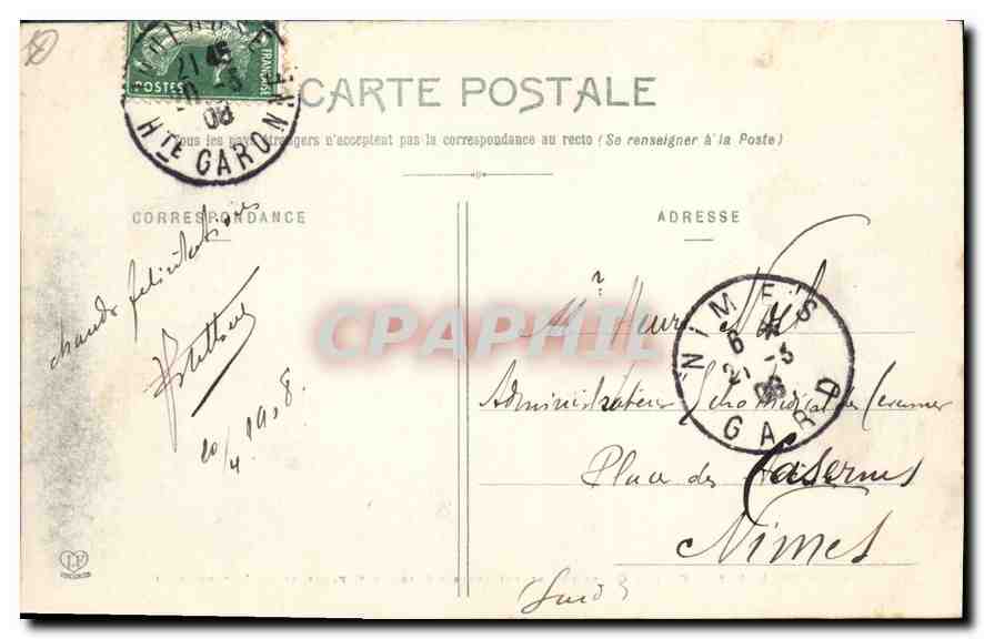 Toulouse - Grands Quartiers d'Artillerie - Caserne Caffarelli (18e d'Artillerie) — Phototype Labouche Frères, Toulouse — Reverso