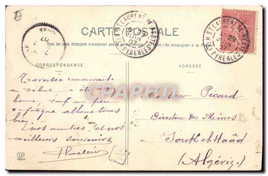 Toulouse - Façade du Musée, Rue Alsace-Lorraine — Phototypie Labouche Frères Toulouse, n°79 — Rückseite