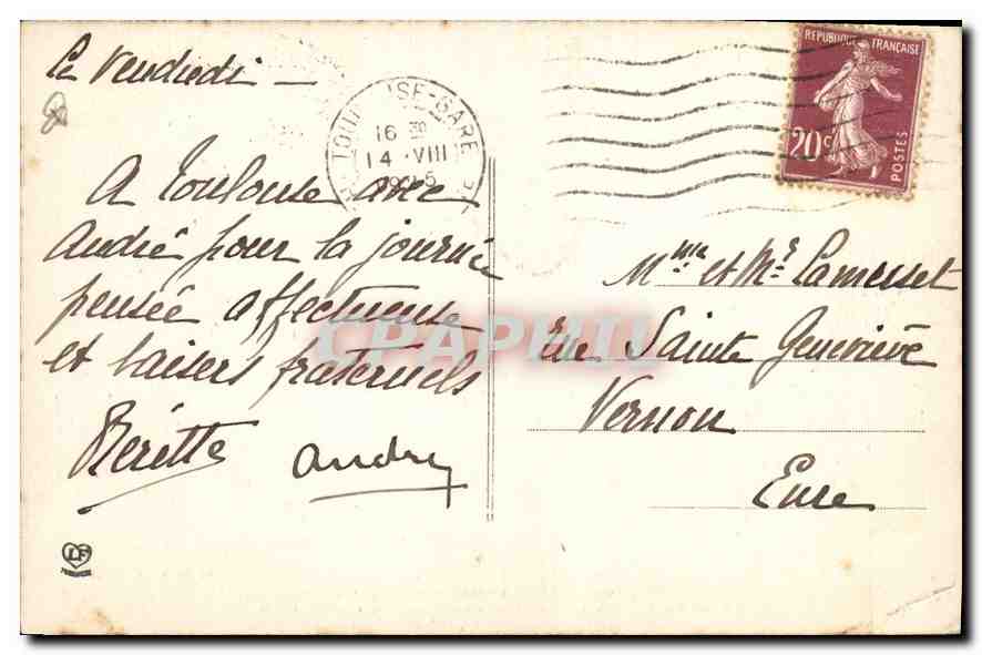CPA Toulouse Le portail de la Dalbade Tympan — Rückseite