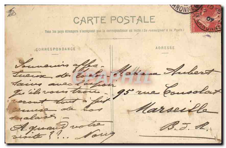 CPA Toulouse La Plage du Jardin Royal  — Verso