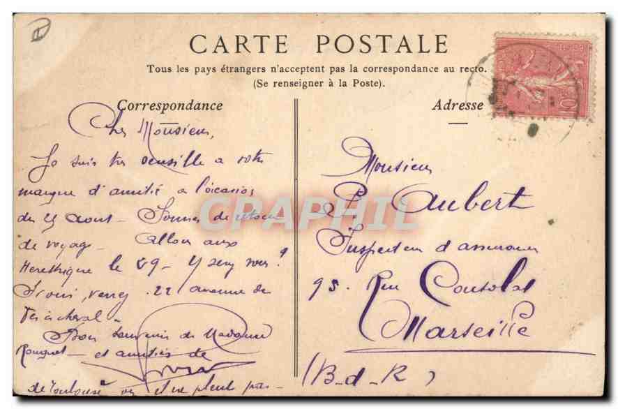 CPA Toulouse Le Retour par M Seysses  — Rückseite