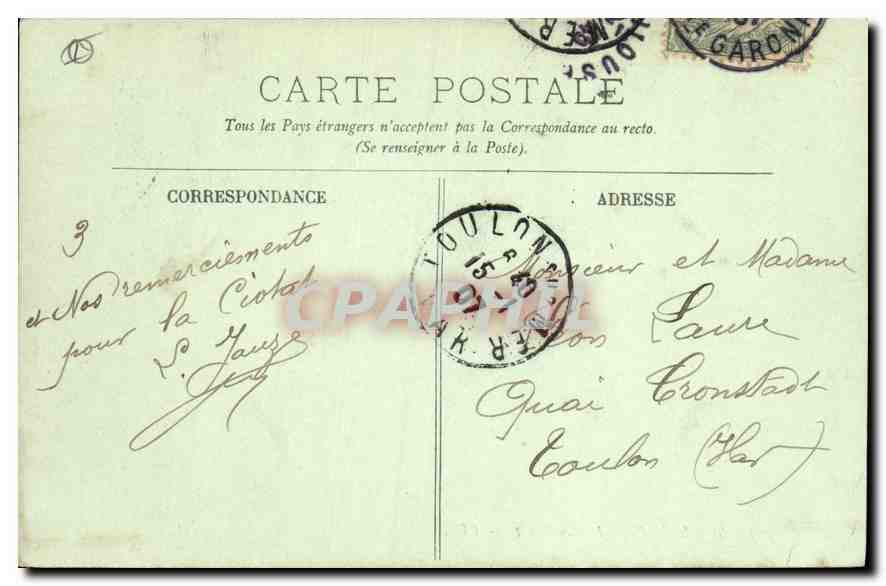 CPA Toulouse Le Pont Neuf  — Verso