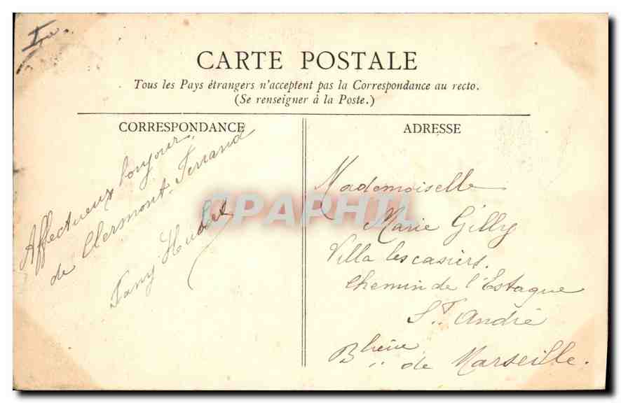 CPA Clermont Ferrand Le Lac du Jardin Lecoq  — Rückseite