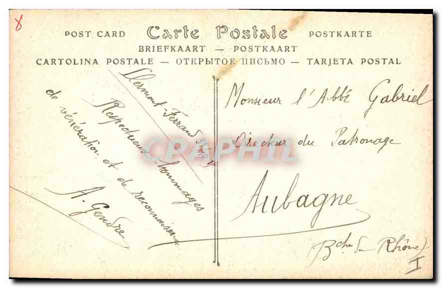 CPA Clermont Ferrand Crypte de l'Eglise Notre Dame du Port  — Rückseite