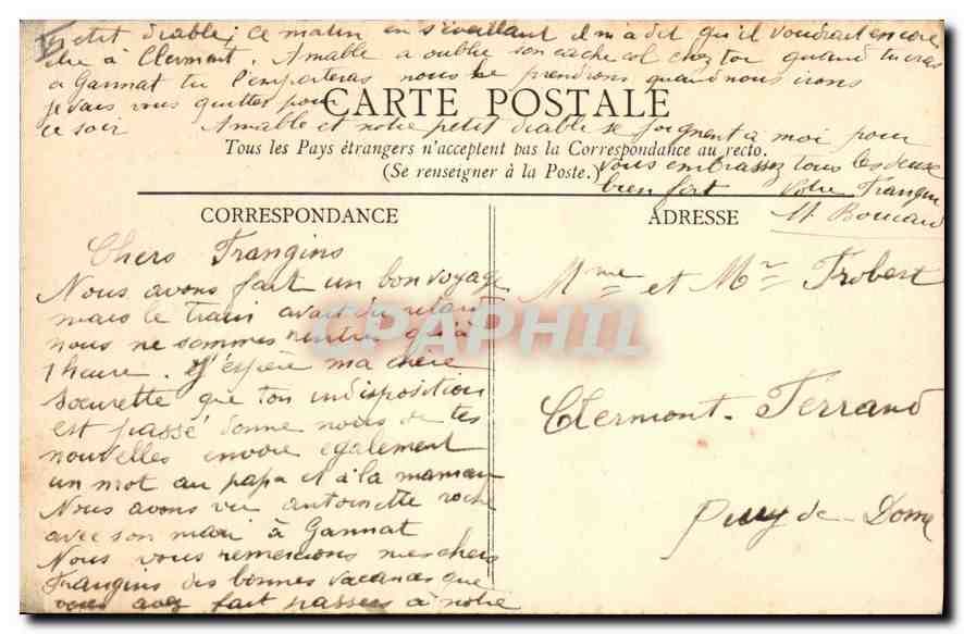 Clermont-Ferrand — Le Jardin Lecocq et l'Université — L'Auvergne Pittoresque, n°170 — Rückseite