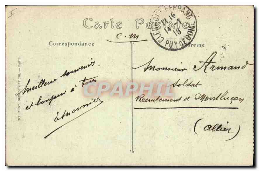 CPA Clermont Ferrand Le Jardin Lecoq  — Rückseite