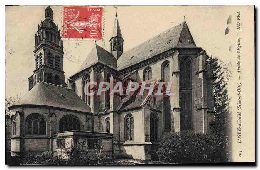 CPA L'Isle Adam S et O Abside de l'Eglise 