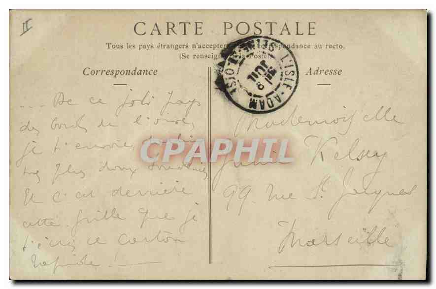 CPA L'Isle Adam S et O Le Chateau  — Back