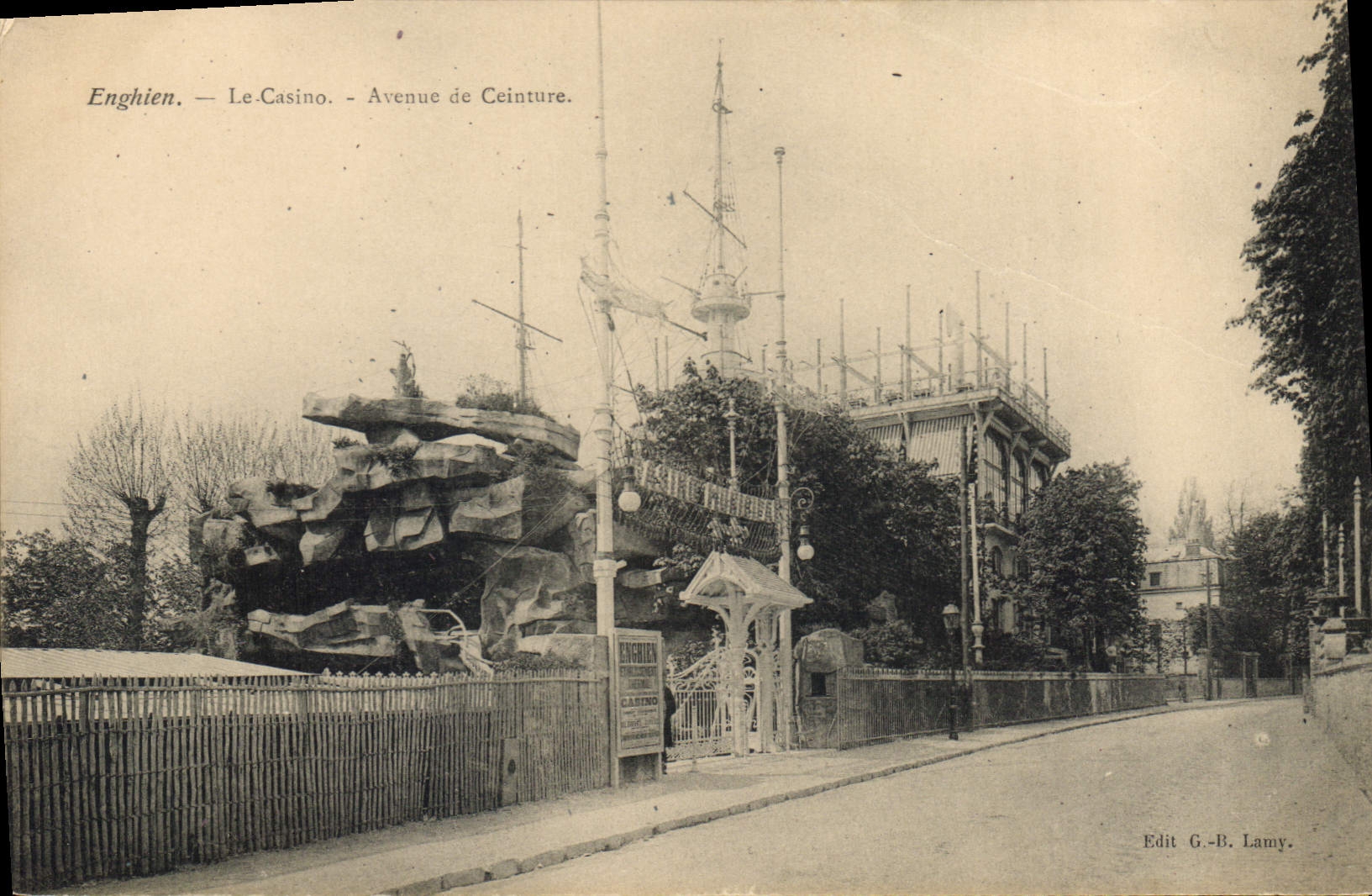 CPA Enghien Le Casino Avenue de Ceinture 