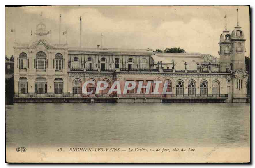 CPA Enghien les Bains Le Casino vu de face cote du Lac 