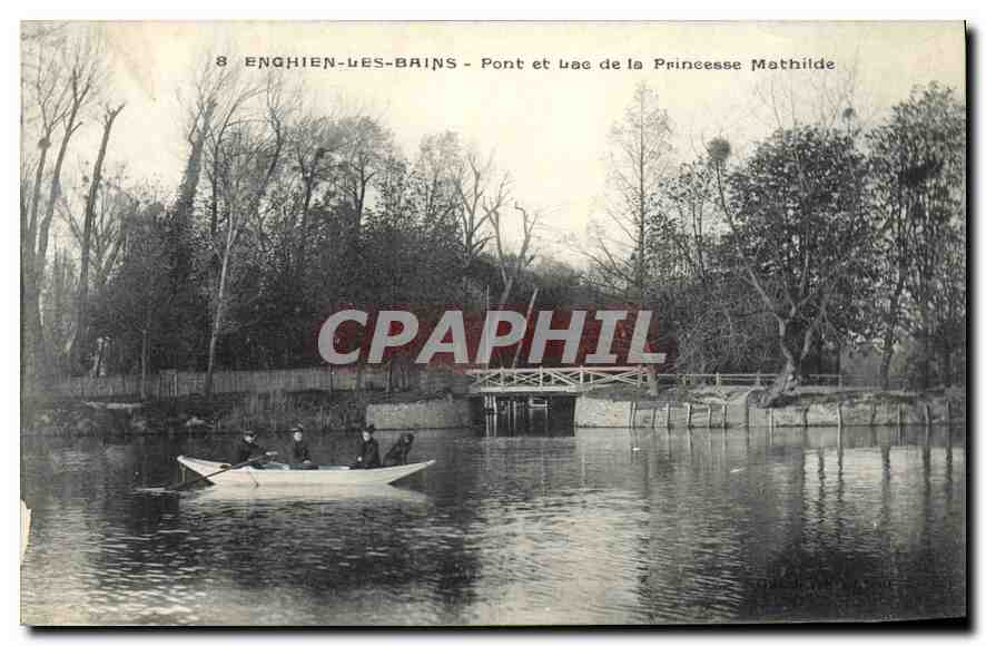 CPA Enghien les Bains Pont et Lac de la Princesse Mathilde 