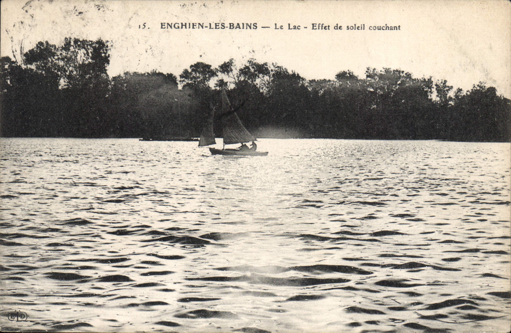 CPA Enghien les Bains Le Lac Effect de Soleil couchant 