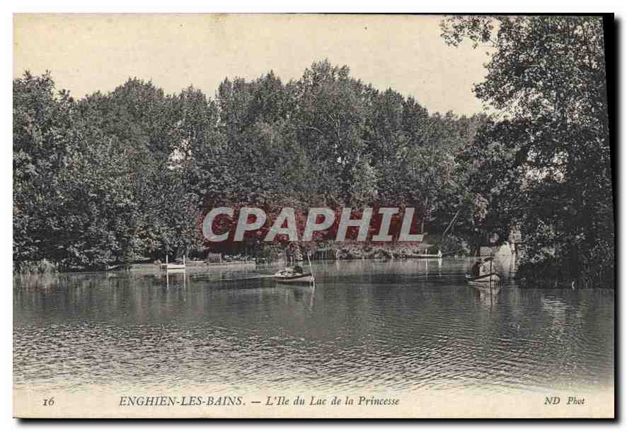 CPA Enghien les Bains L'Ile du Lac de la Princesse 