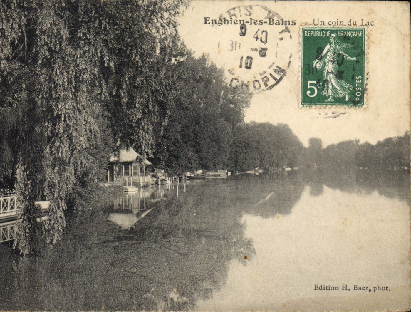 CPA Enghien les Bains Un coin du Lac 
