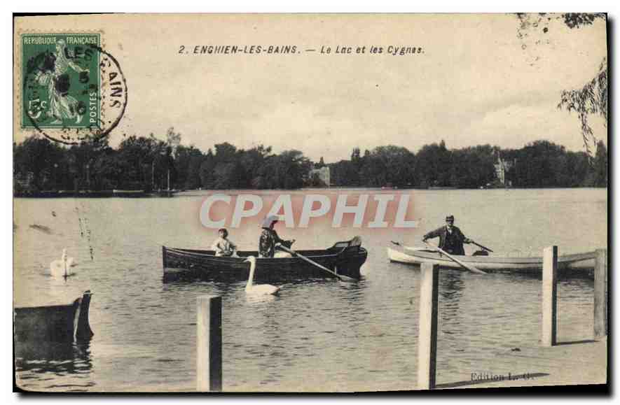CPA Enghien les Bains Le Lac et les Cygnes 