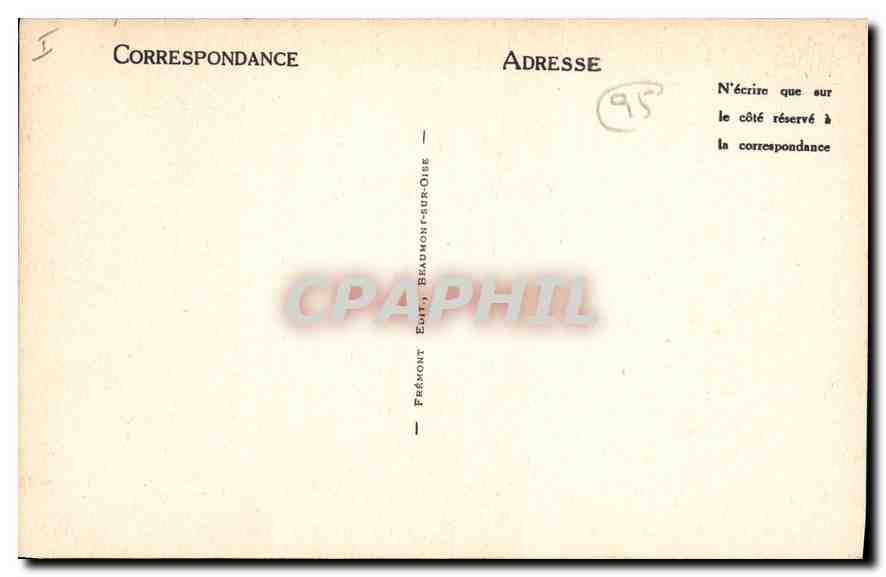 CPA Chateau de Baillon pres Asnieres sur Oise La Chute d'Eau  — Back