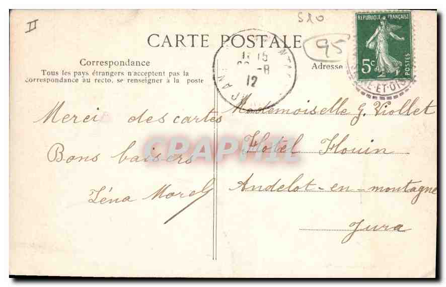 CPA Chateau de Baillon pres Asnieres sur Oise La Chute d'Eau  — Back