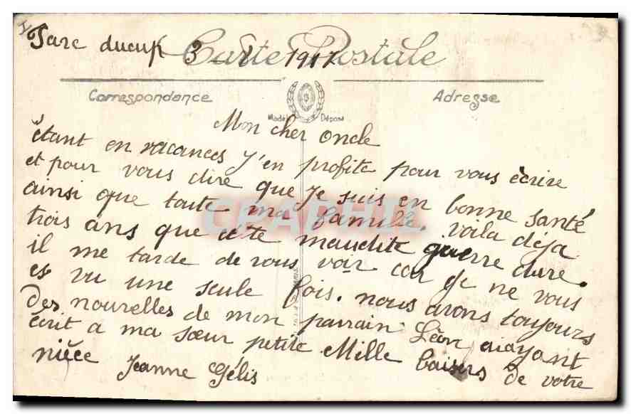 CPA Amiens Portail de la Cathedrale Le Jugement Dernier  — Rückseite
